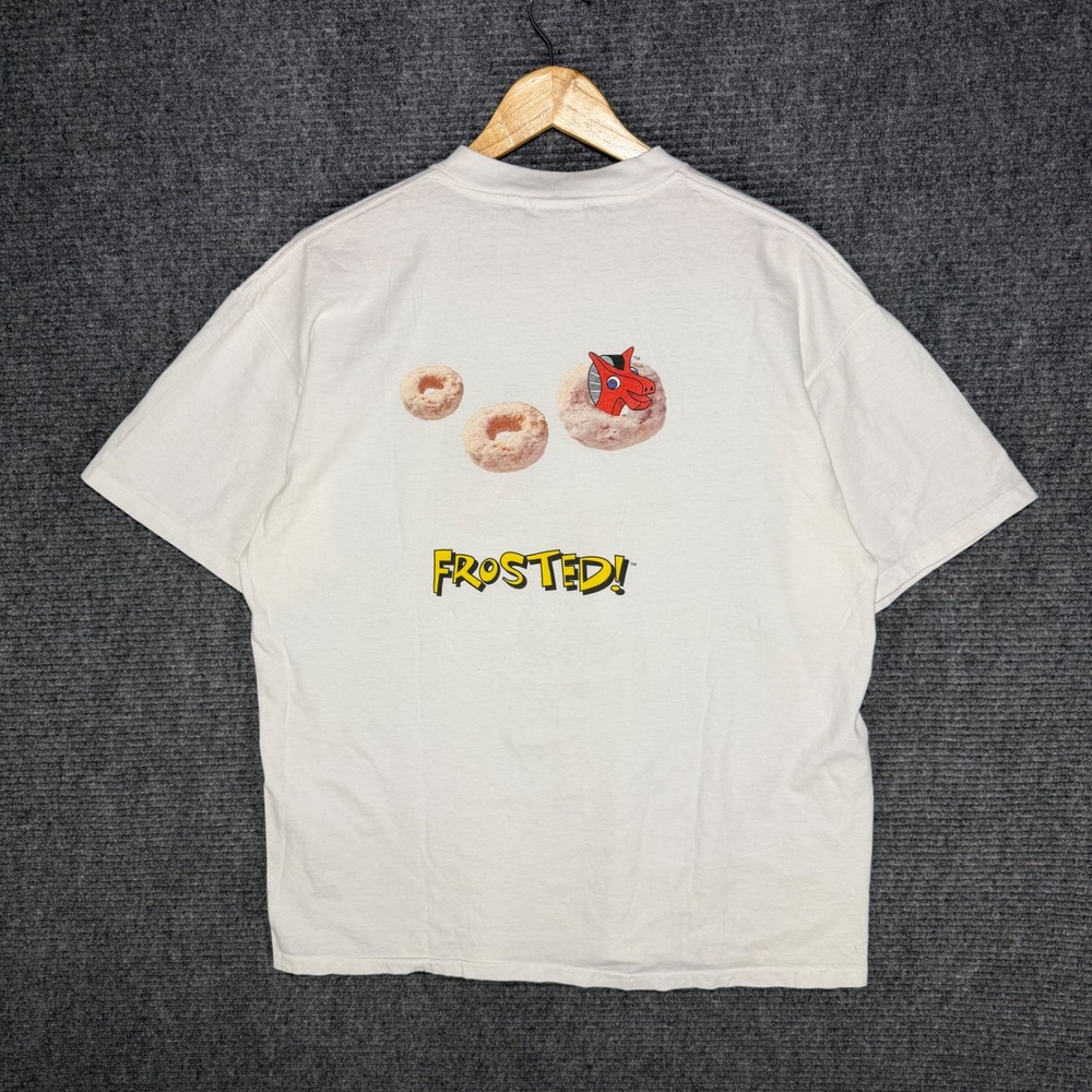 Vintage PowerPro Oneita Gumby Get Frosted Cereal White Graphic T-Shirt XL - Picture 2 of 5